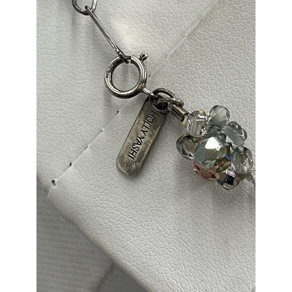 Holly Yashi Haiku Crystal Sterling Silver Crochet Choker Stretch Necklace - Picture 11 of 16